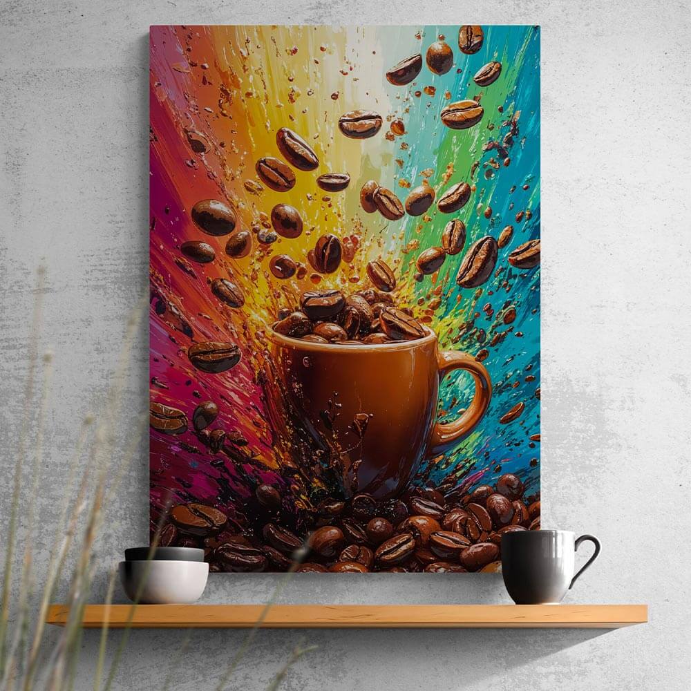 5D Diamond Painting AB Steine - Kaffee-Explosion, Unique-Diamond