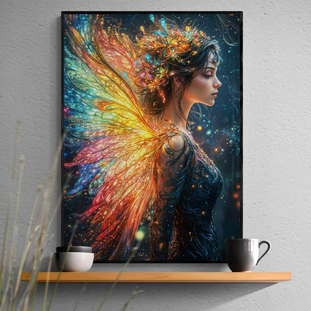 5D Diamond Painting AB Steine - Leuchtende Elfenpracht mit 100 Farben, Unique-Diamond
