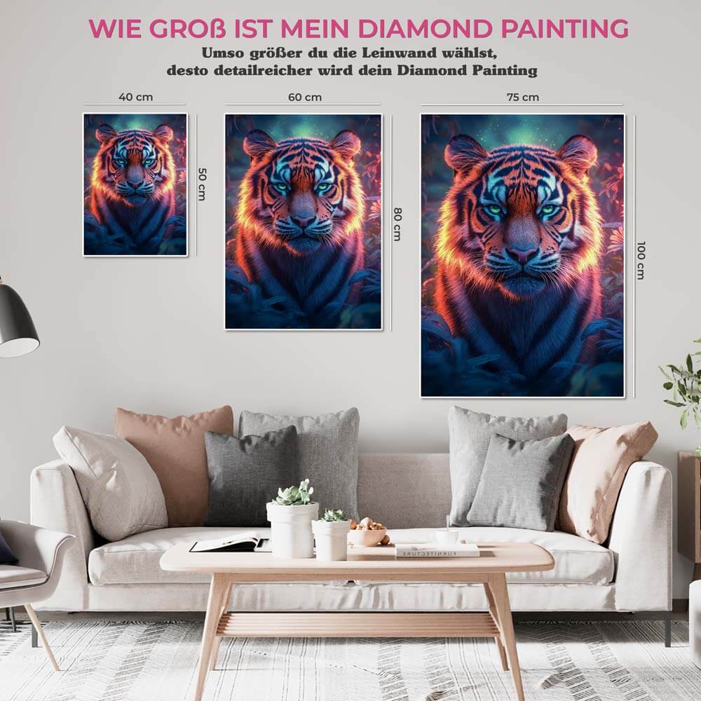 5D Diamond Painting AB Steine - Majestätischer Tiger, Unique-Diamond