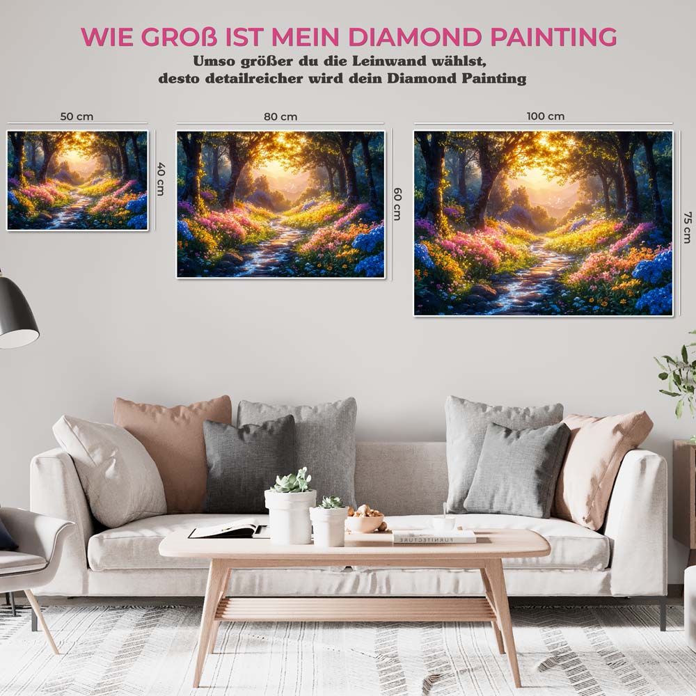 5D Diamond Painting AB Steine - Verzauberter Waldpfad, Unique-Diamond