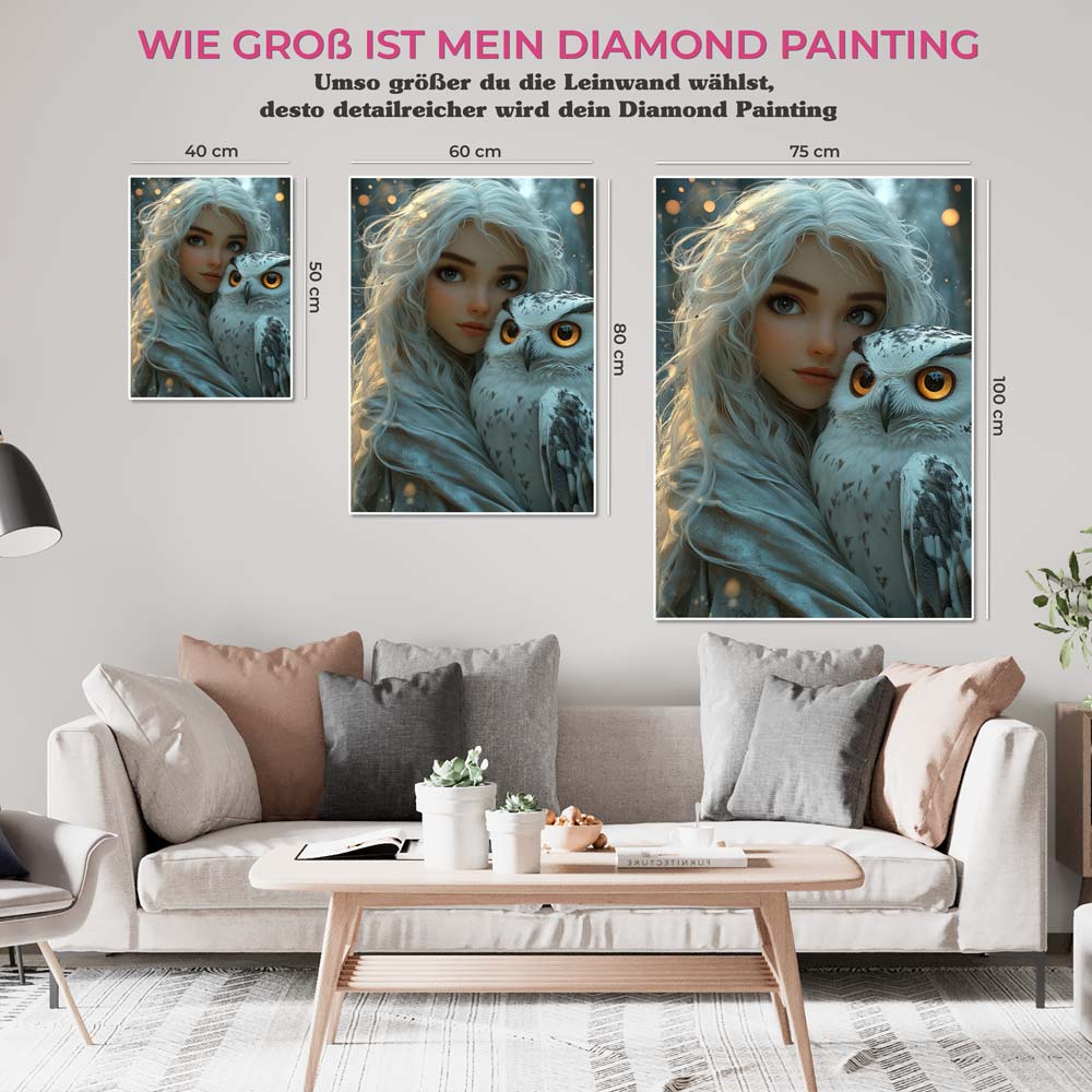 5D Diamond Painting AB Steine - Winterwächterin, Unique-Diamond