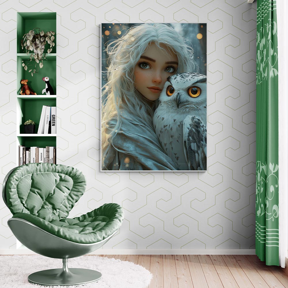 5D Diamond Painting AB Steine - Winterwächterin, Unique-Diamond