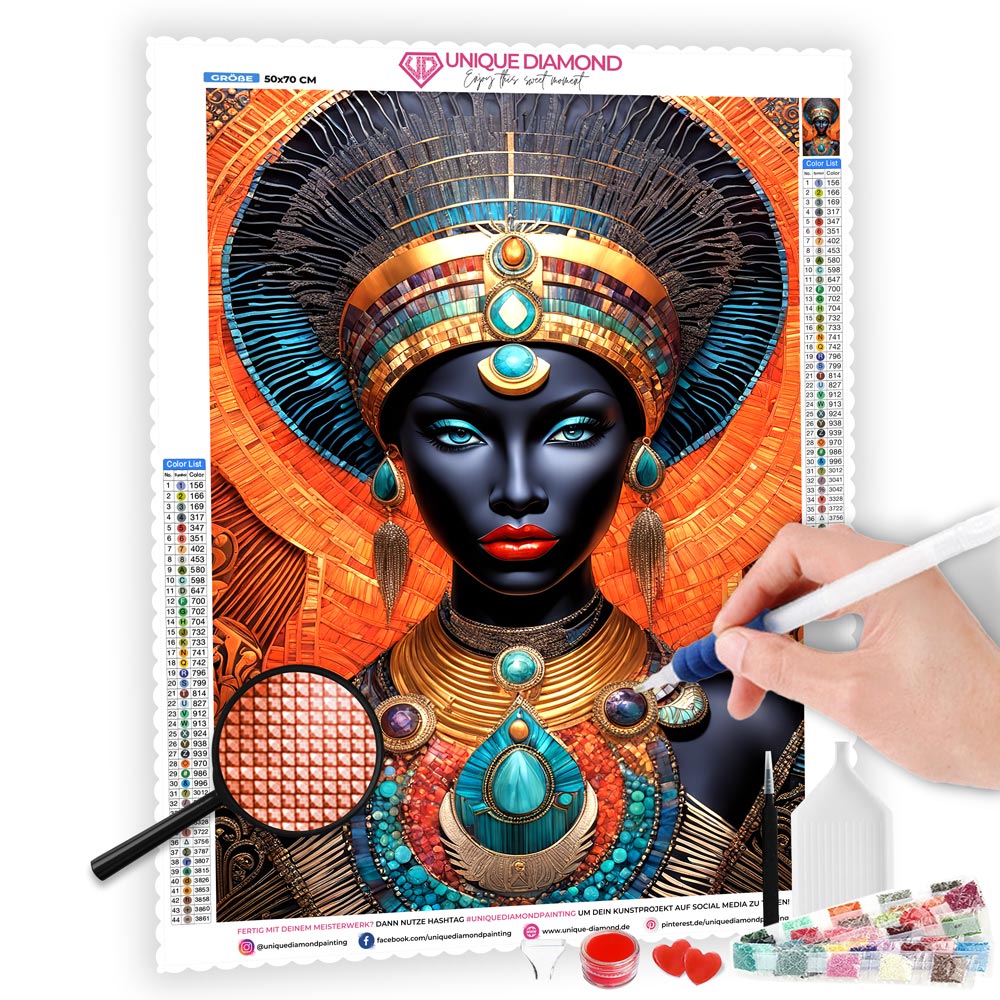 5D Diamond Painting AB Steine African Woman, Unique-Diamond