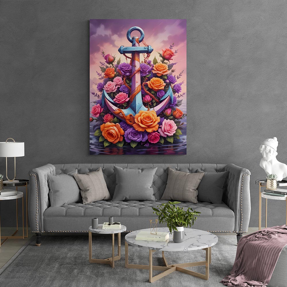 5D Diamond Painting AB Steine Anker mit 100 Farben, Unique-Diamond