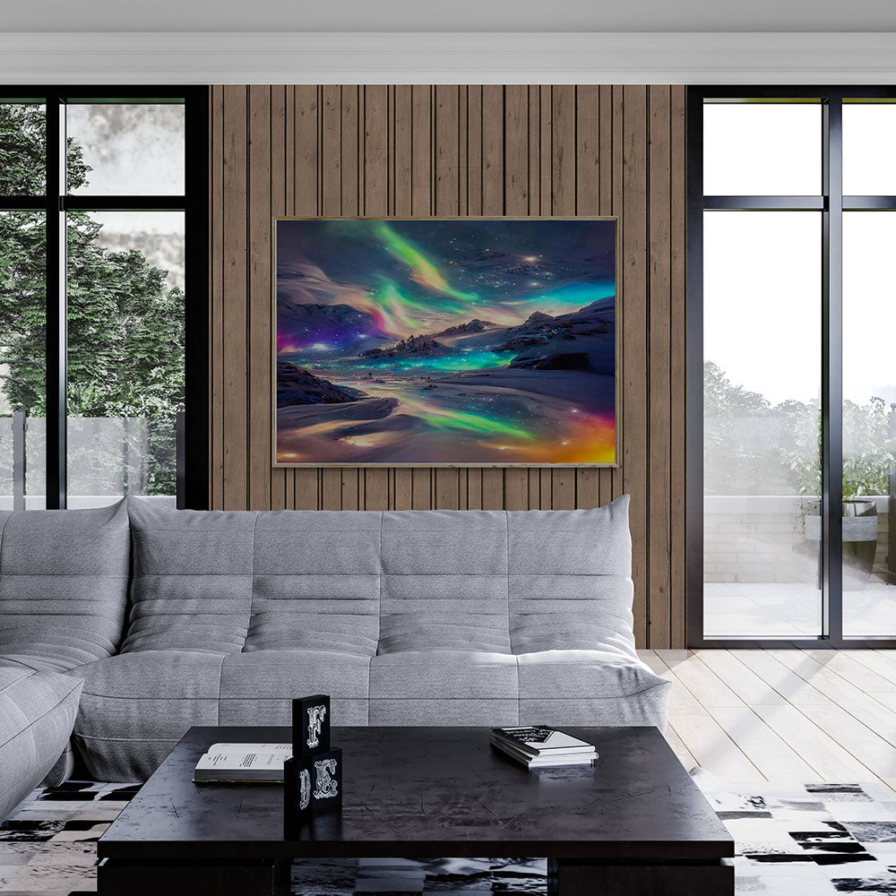 5D Diamond Painting AB Steine Aurora Landschaft, Unique-Diamond