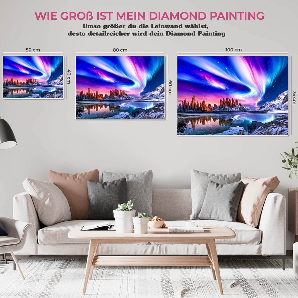 5D Diamond Painting AB Steine Aurora mit 100 Farben, Unique-Diamond
