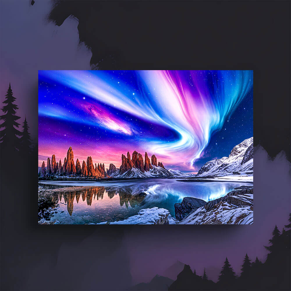 5D Diamond Painting AB Steine Aurora mit 100 Farben, Unique-Diamond