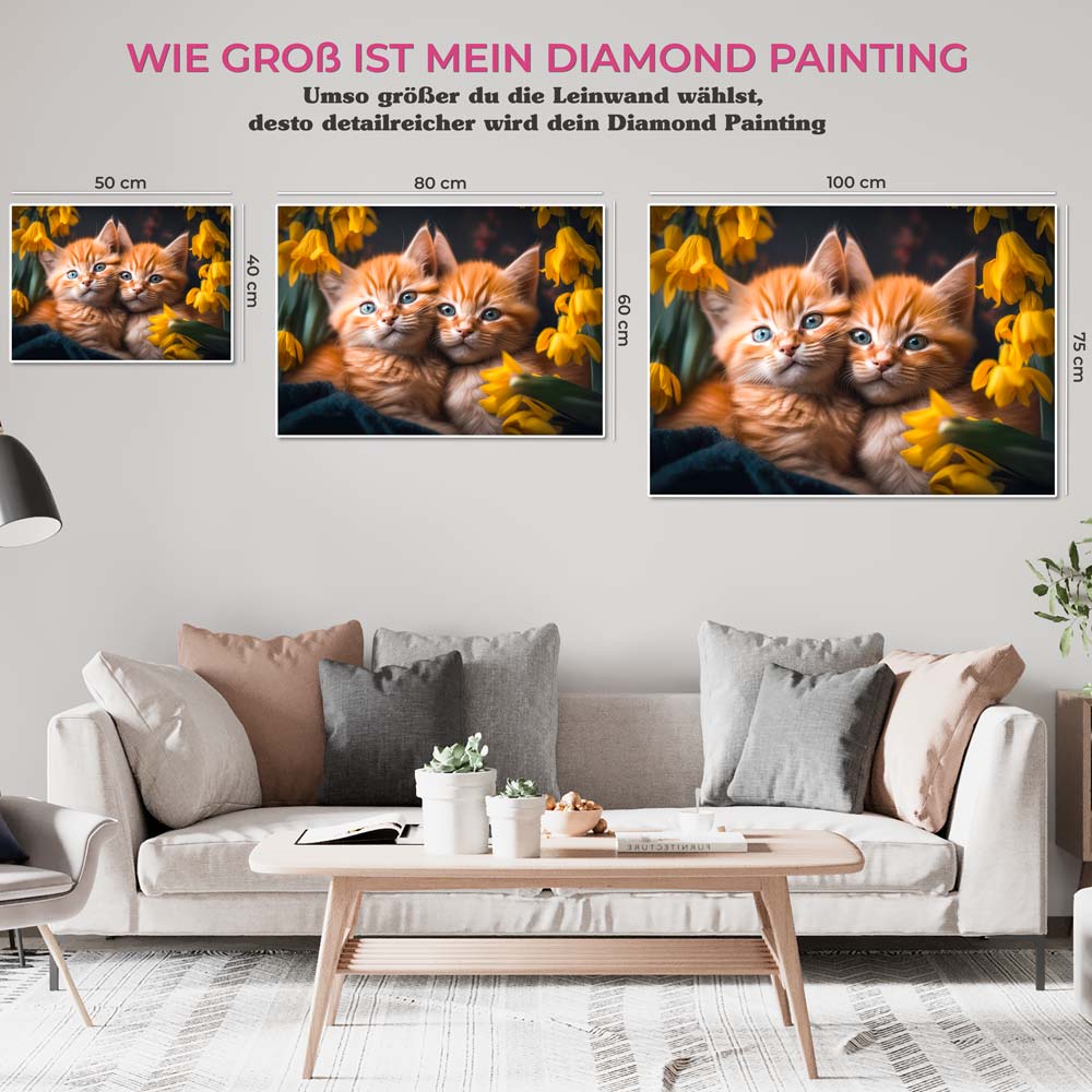 5D Diamond Painting AB Steine Baby Katzen, Unique-Diamond