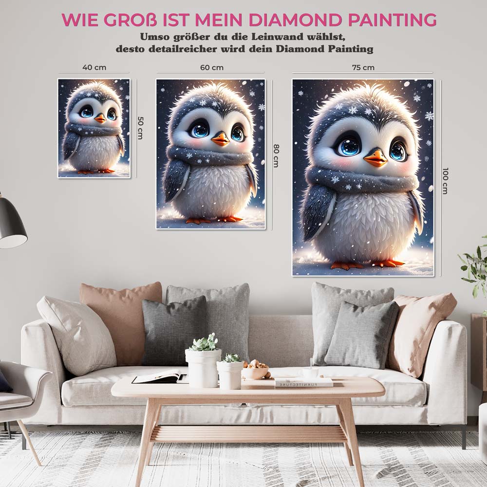 5D Diamond Painting AB Steine Baby Penguin, Unique-Diamond