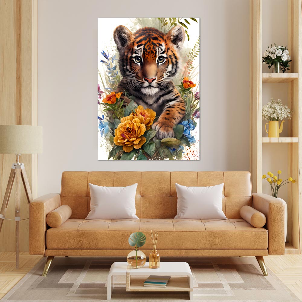 5D Diamond Painting AB Steine Baby Tiger, Unique-Diamond