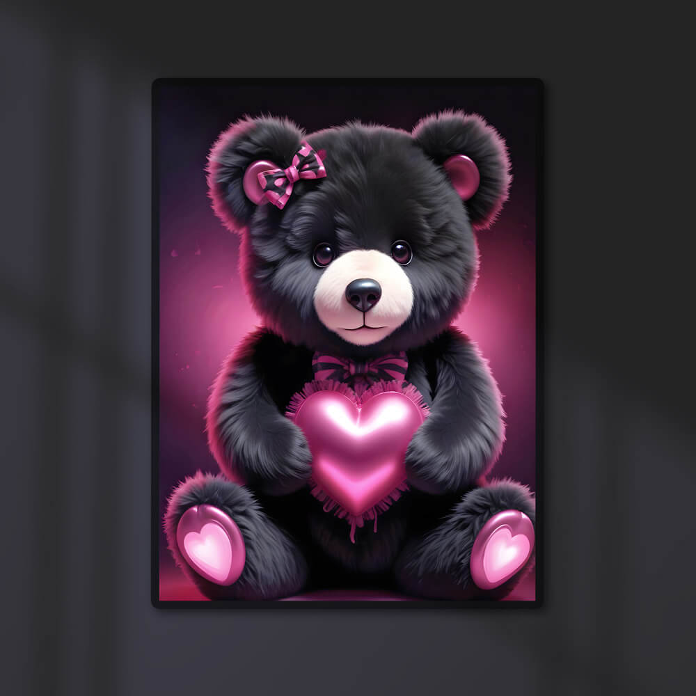 5D Diamond Painting AB Steine Bear With Heart, Unique-Diamond