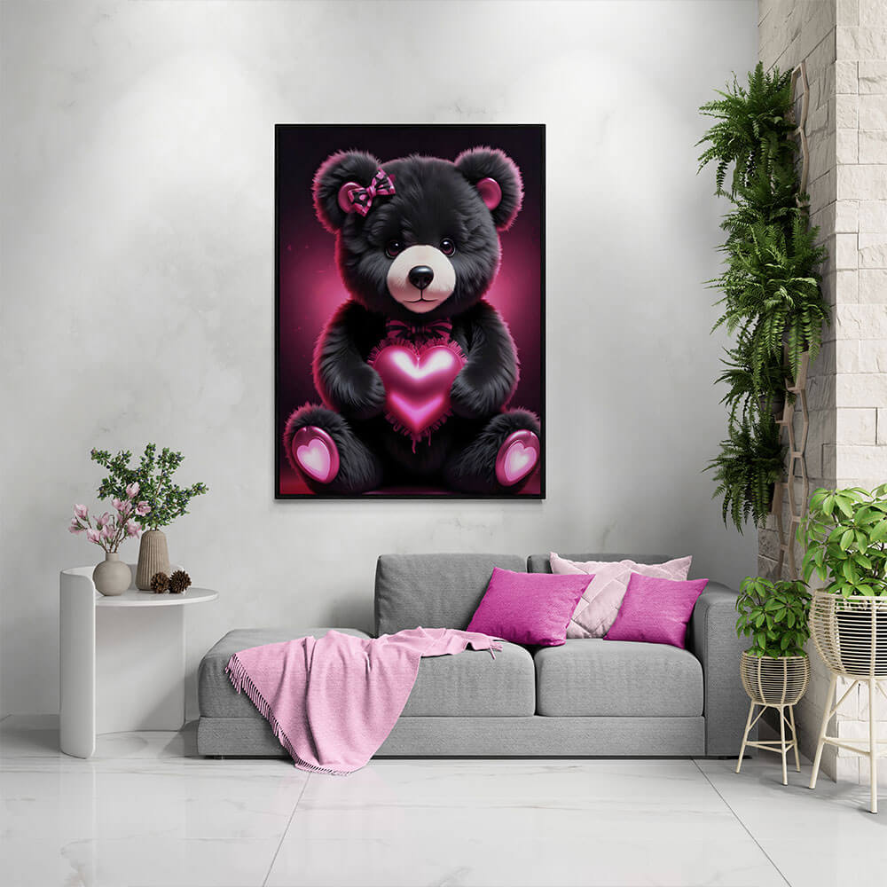 5D Diamond Painting AB Steine Bear With Heart, Unique-Diamond