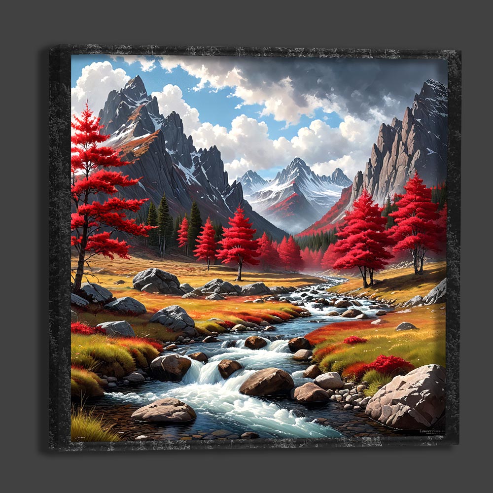 5D Diamond Painting AB Steine Berglandschaft mit 100 Farben, Unique-Diamond