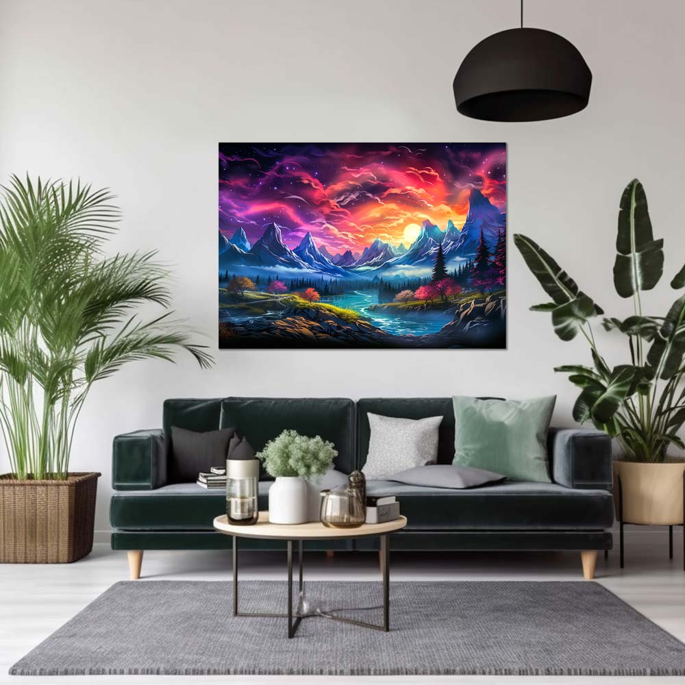 5D Diamond Painting AB Steine Berglandschaft, Unique-Diamond
