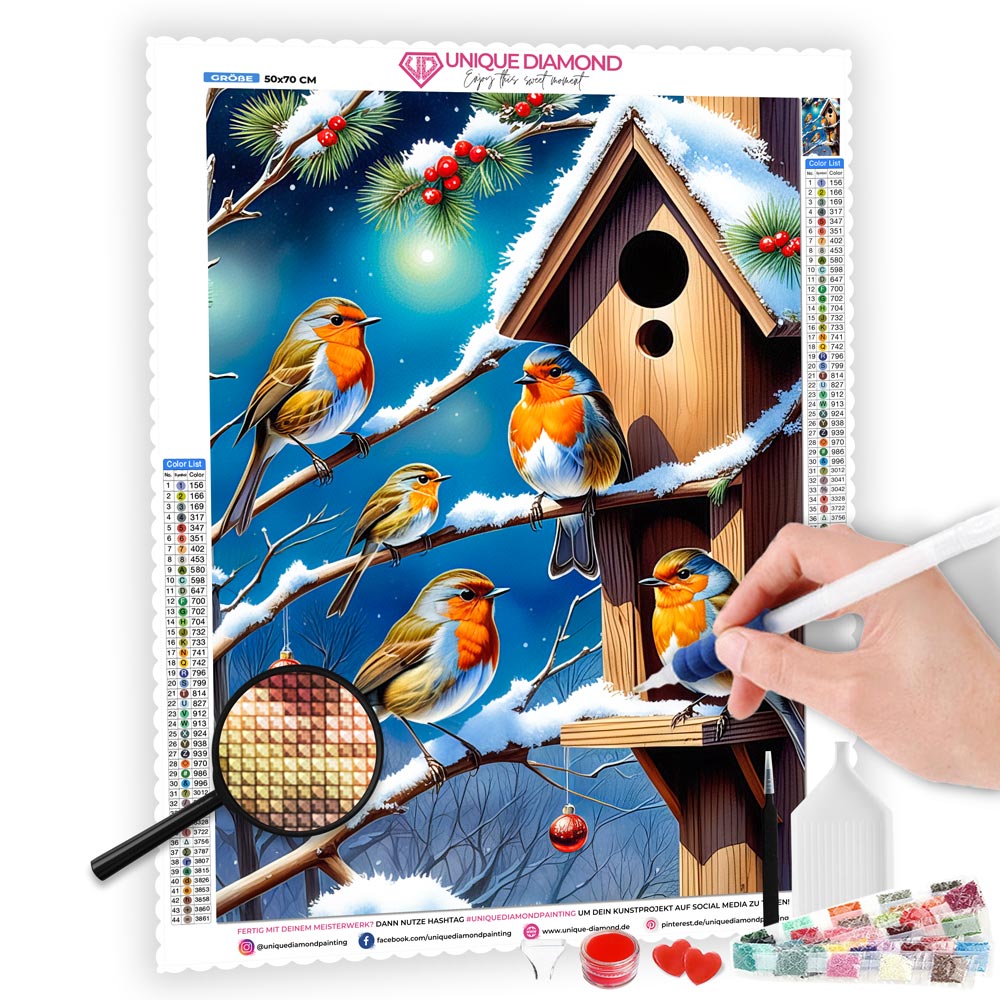 5D Diamond Painting – Bird Family