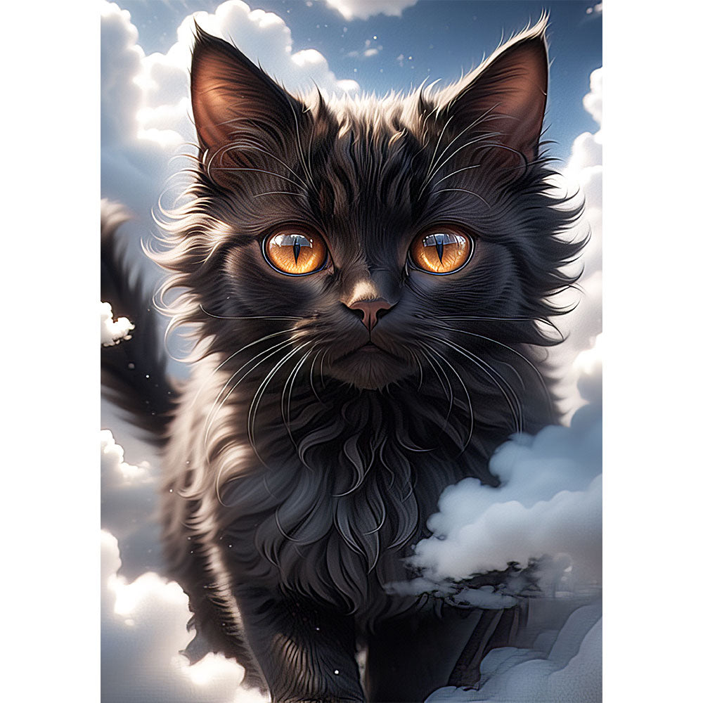 5D Diamond Painting AB Steine Black Cat, Unique-Diamond