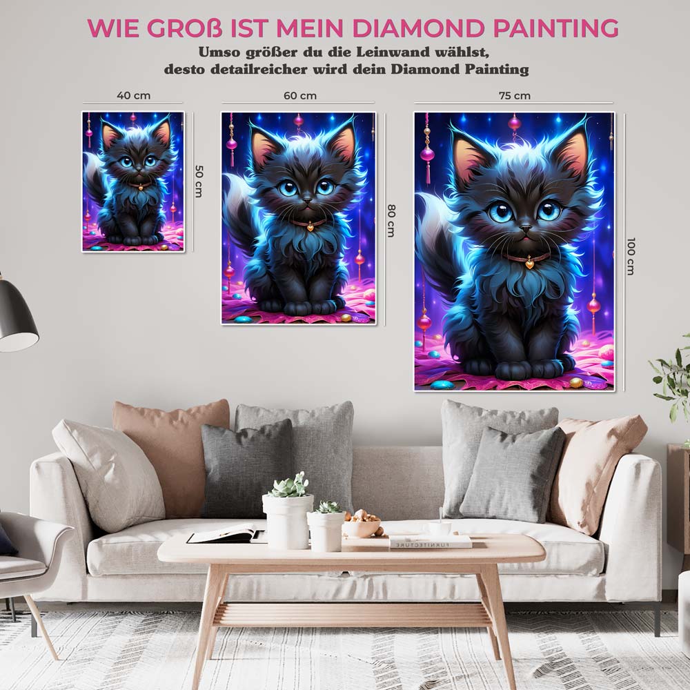 5D Diamond Painting AB Steine Black Cat, Unique-Diamond