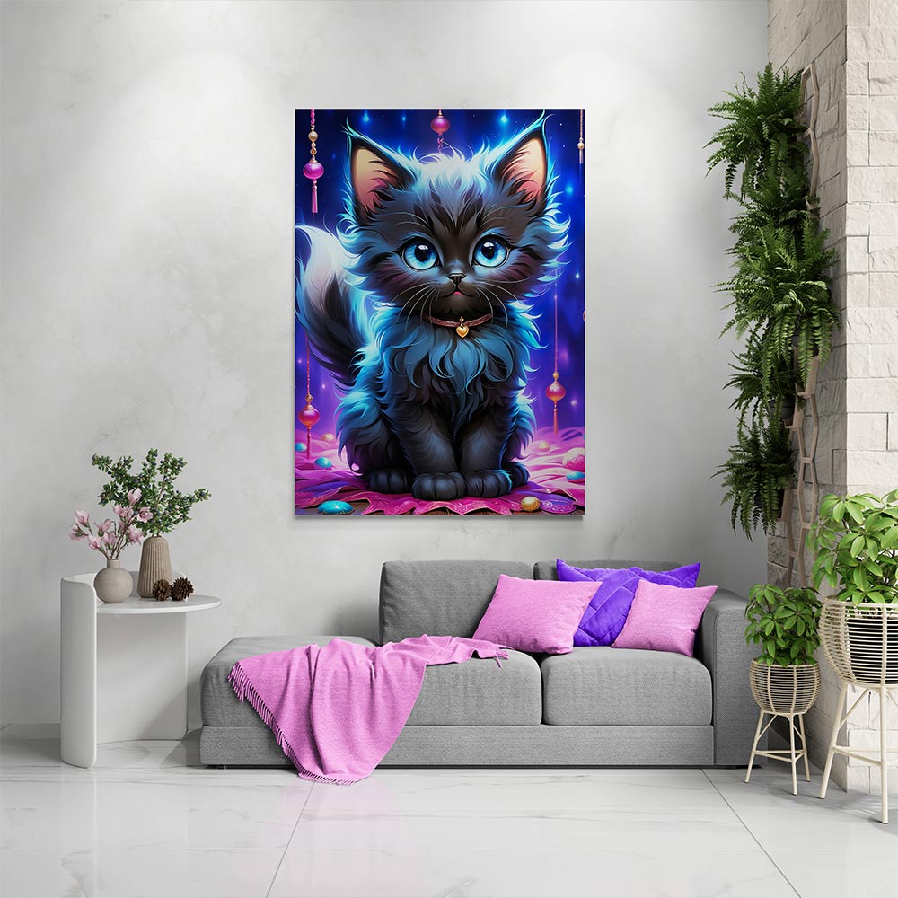 5D Diamond Painting AB Steine Black Cat, Unique-Diamond
