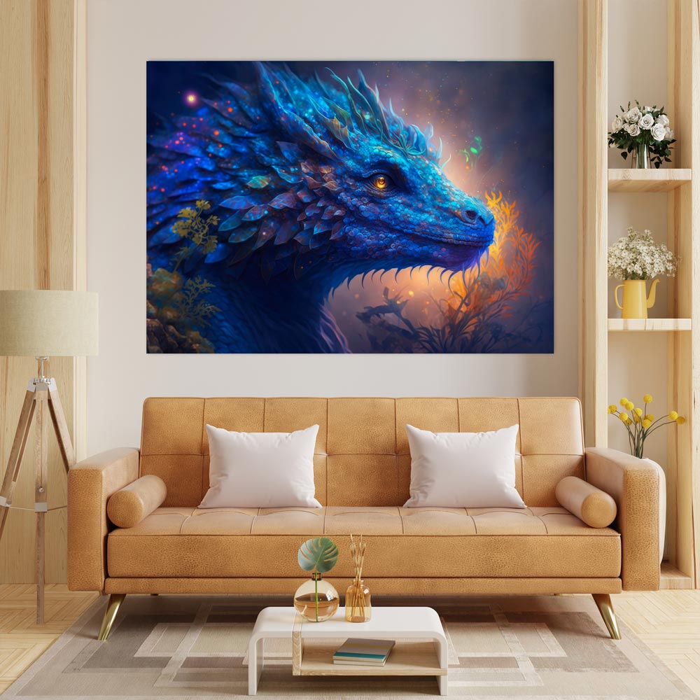 5D Diamond Painting AB Steine Blauer Drache, Unique-Diamond