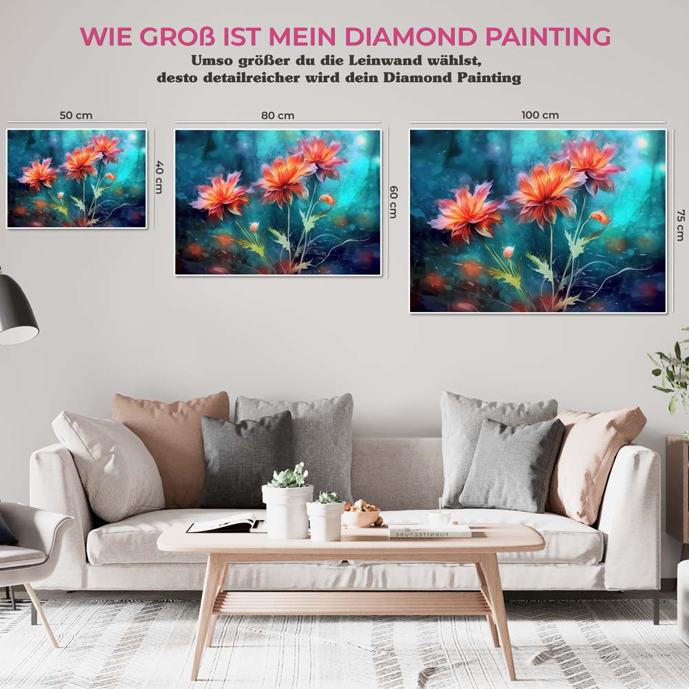 5D Diamond Painting AB Steine Blumen, Unique-Diamond