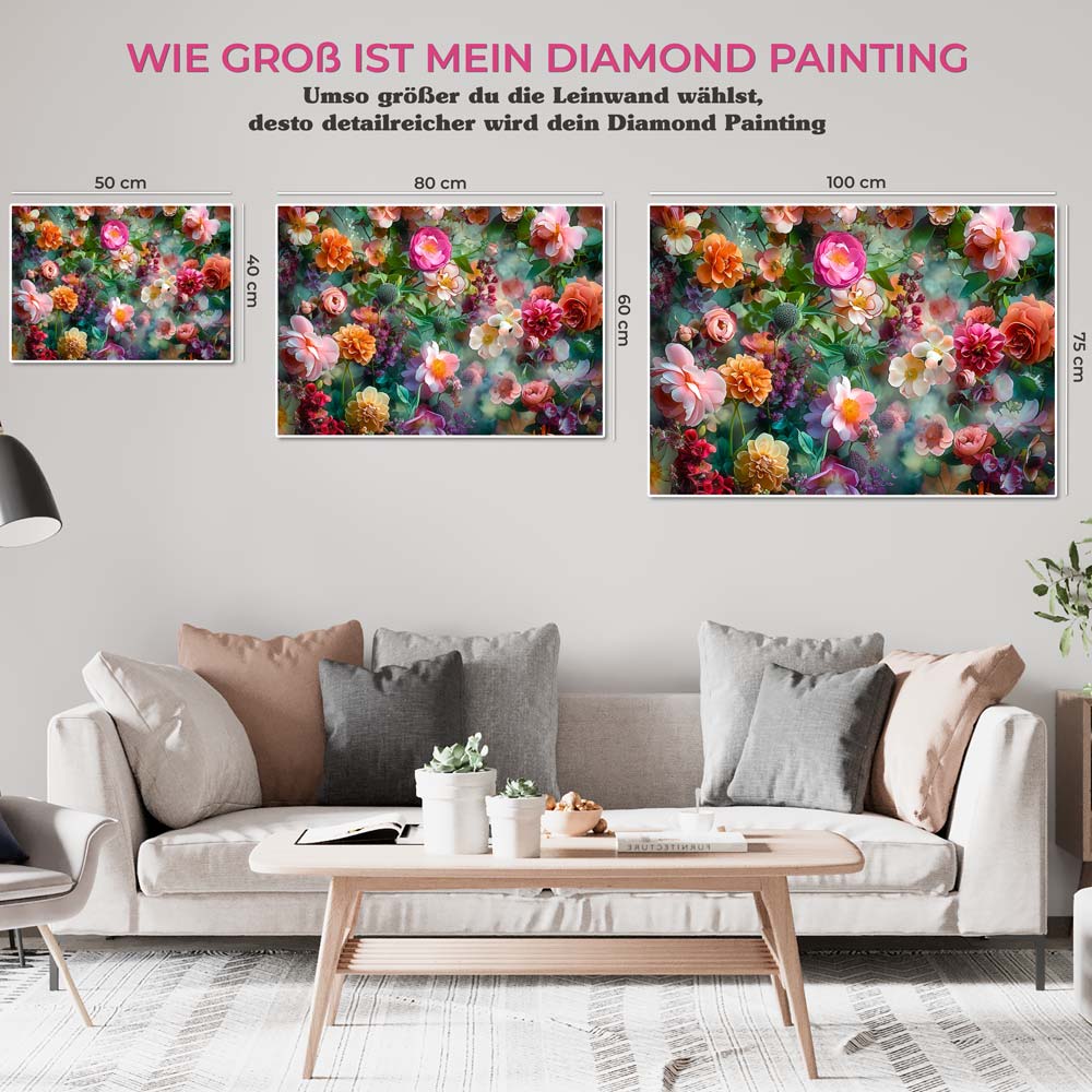5D Diamond Painting AB Steine Blumenbad, Unique-Diamond