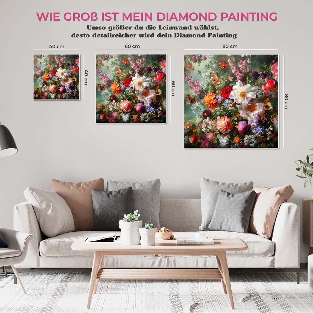 5D Diamond Painting AB Steine Blumenbad, Unique-Diamond