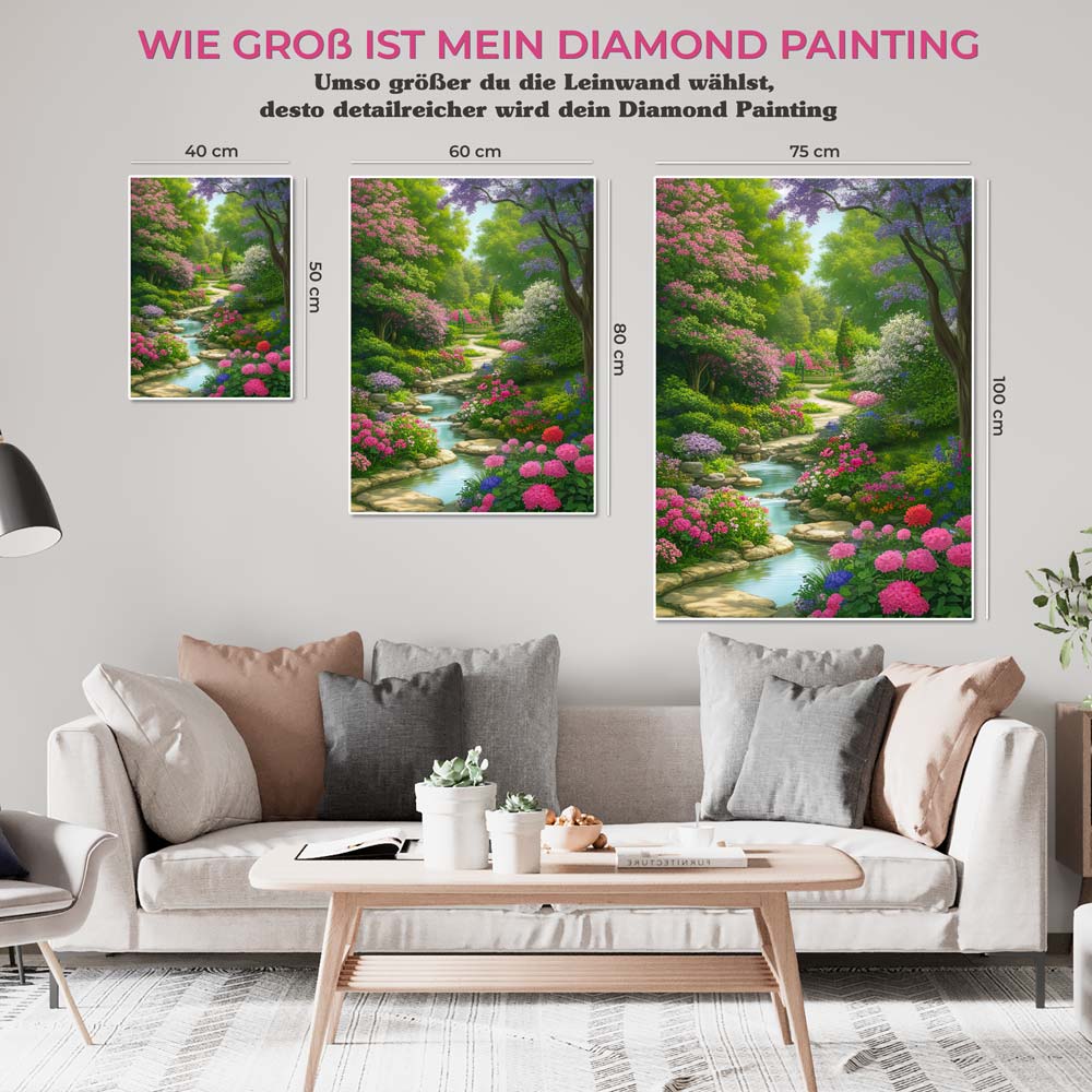 5D Diamond Painting AB Steine Blumengarten, Unique-Diamond