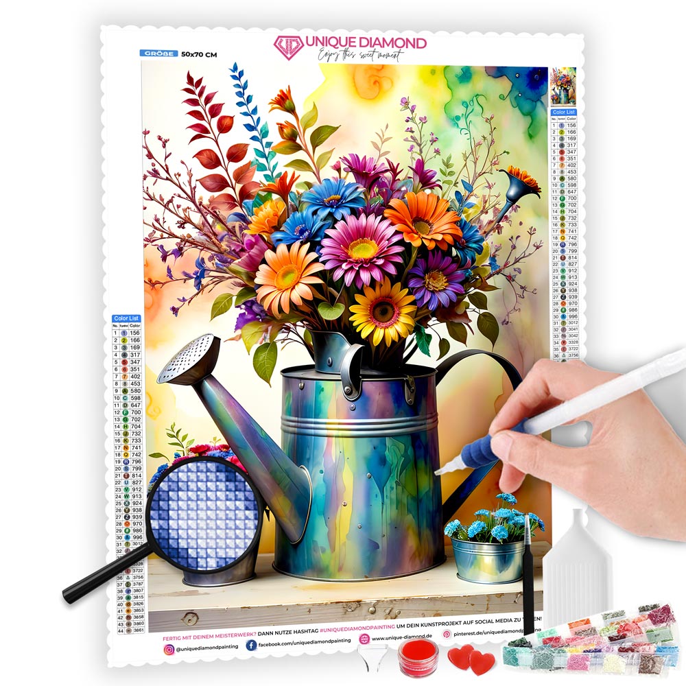 5D Diamond Painting AB Steine Blumenstrauß, Unique-Diamond