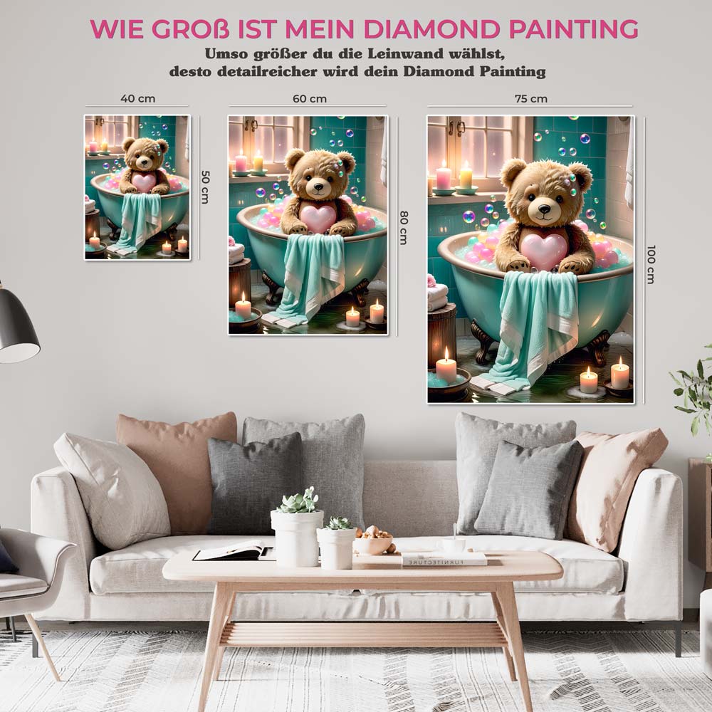 5D Diamond Painting AB Steine Bubble Bear, Unique-Diamond