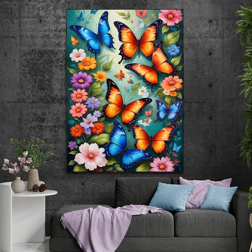 5D Diamond Painting AB Steine Butterfly Symphony mit 100 Farben, Unique-Diamond