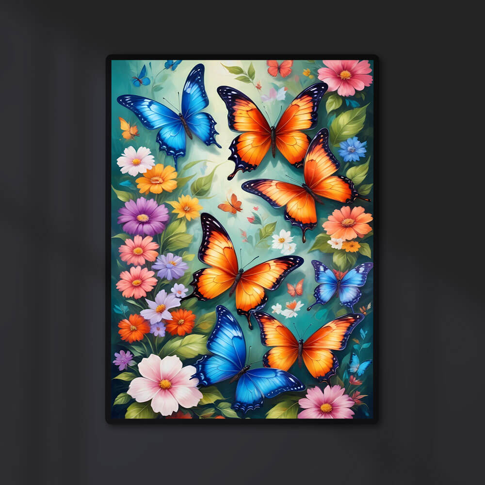 5D Diamond Painting AB Steine Butterfly Symphony mit 100 Farben, Unique-Diamond