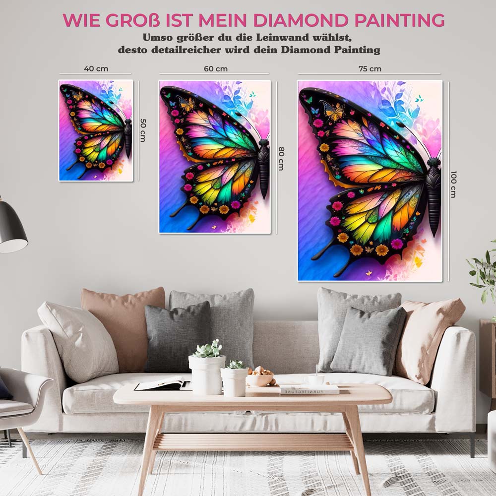 5D Diamond Painting AB Steine Butterfly, Unique-Diamond