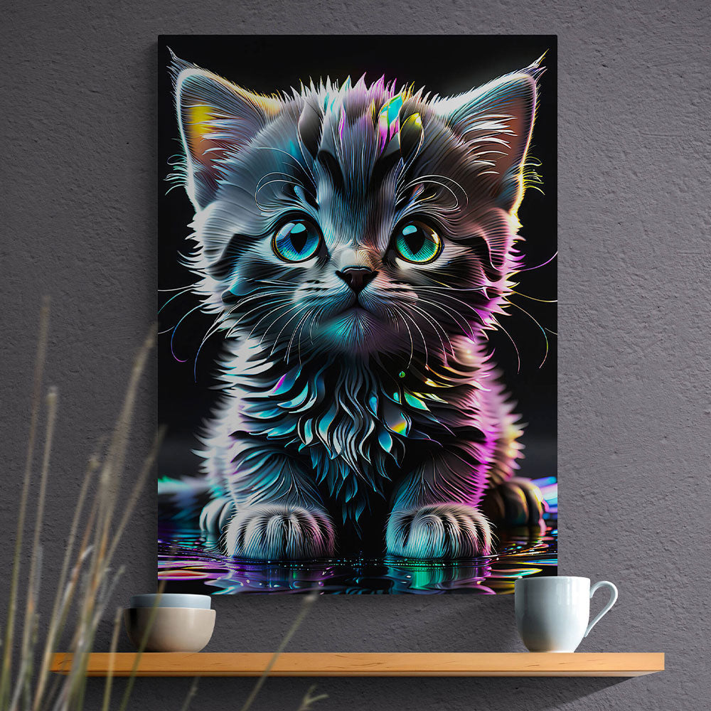 5D Diamond Painting AB Steine Cat mit 100 Farben, Unique-Diamond