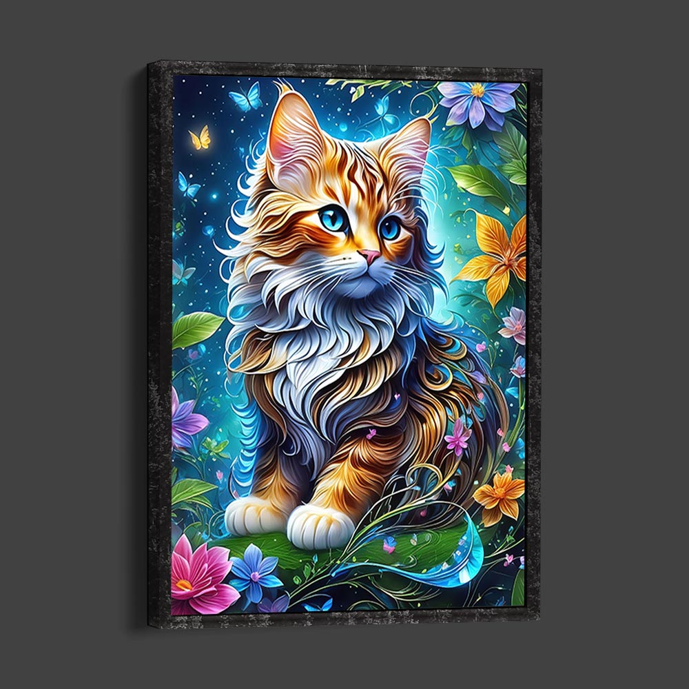 5D Diamond Painting AB Steine Cat In Paradise, Unique-Diamond