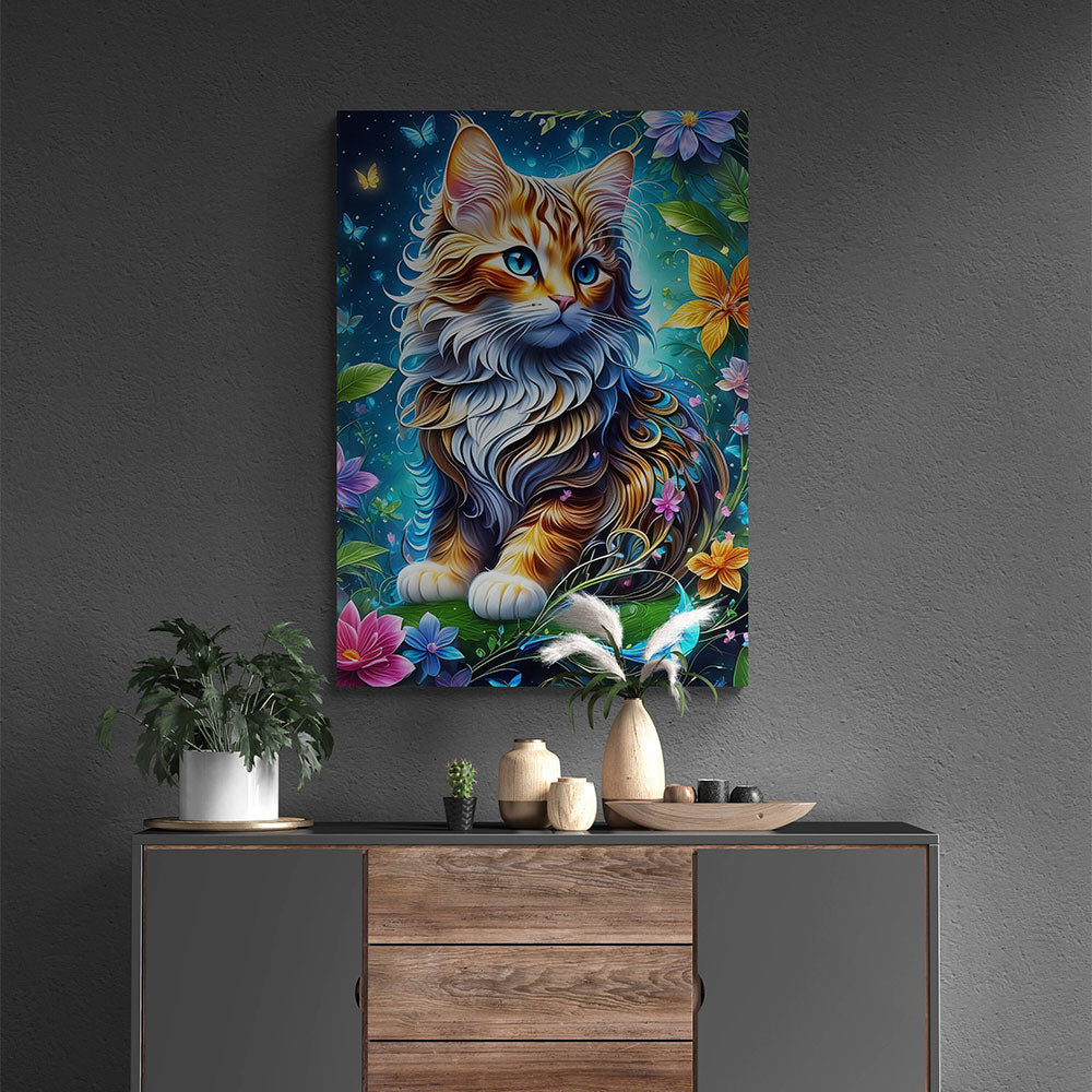 5D Diamond Painting AB Steine Cat In Paradise, Unique-Diamond