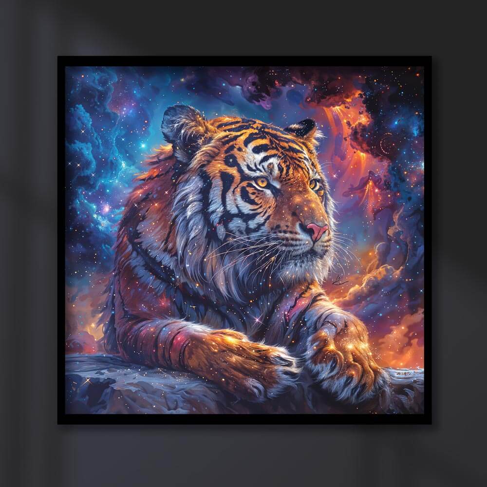 5D Diamond Painting AB Steine Celestial Tiger mit 100 Farben, Unique-Diamond