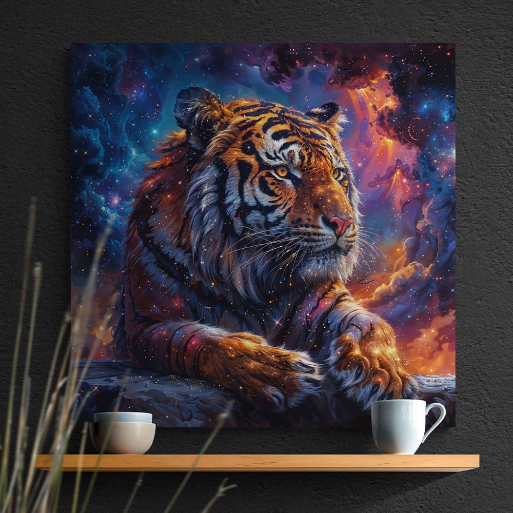 5D Diamond Painting AB Steine Celestial Tiger mit 100 Farben, Unique-Diamond