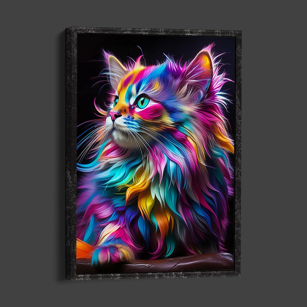 5D Diamond Painting AB Steine Colorful Cat mit 100 Farben, Unique-Diamond