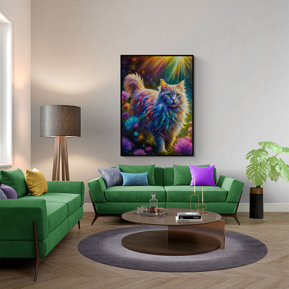 5D Diamond Painting AB Steine Colorful Cat, Unique-Diamond
