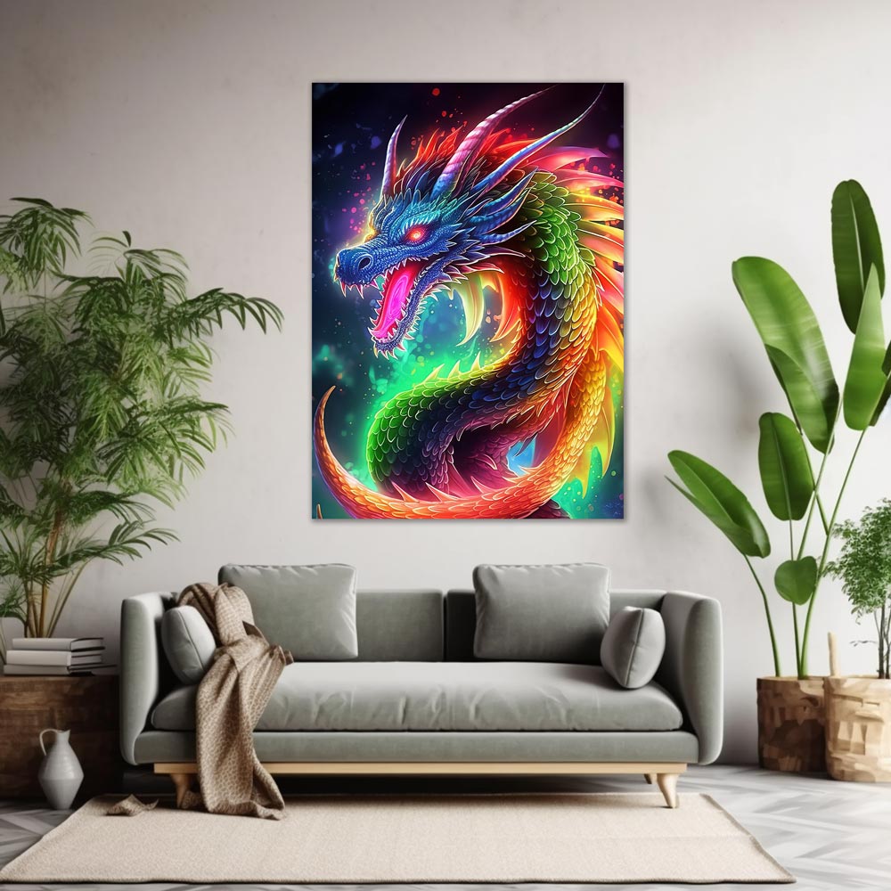 5D Diamond Painting AB Steine Colorful Dragon, Unique-Diamond