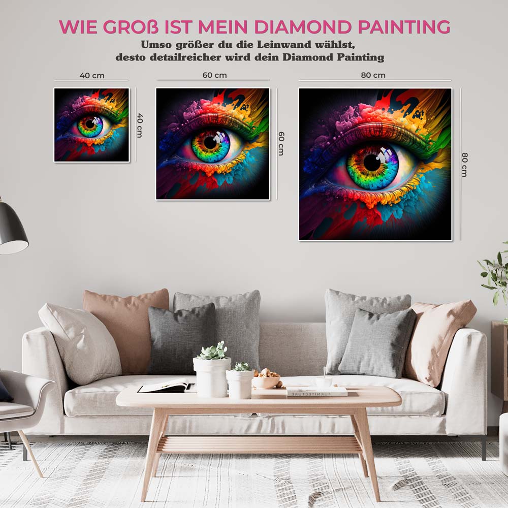 5D Diamond Painting AB Steine Colorful Eye, Unique-Diamond