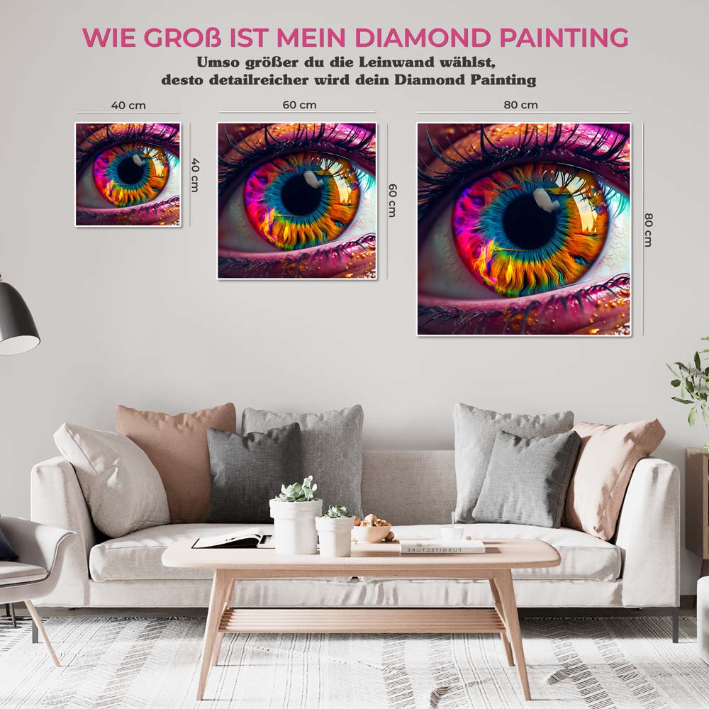 5D Diamond Painting AB Steine Colorful Eye, Unique-Diamond