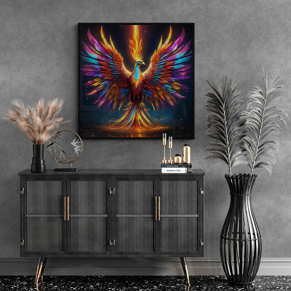 5D Diamond Painting AB Steine Colorful Phoenix, Unique-Diamond