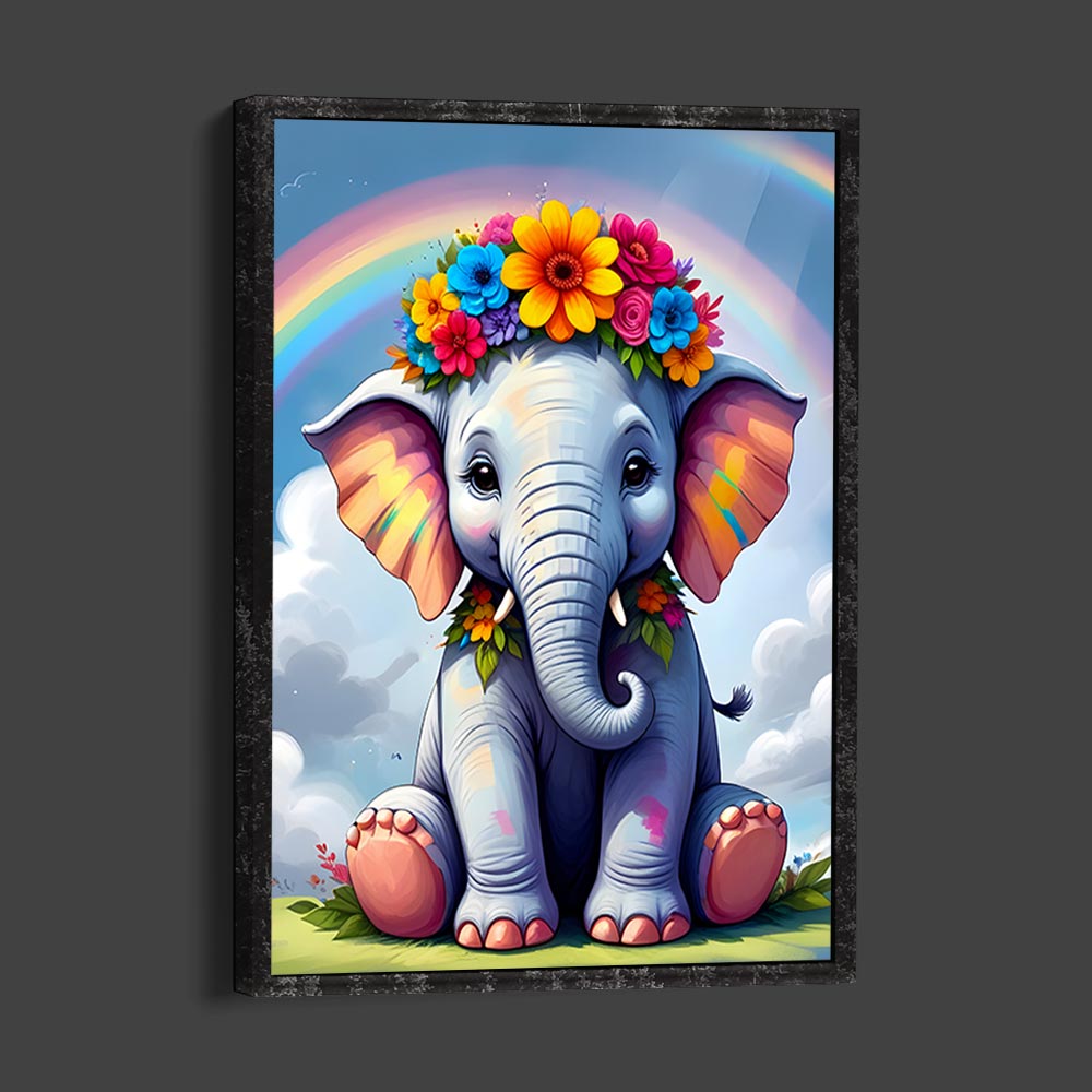 5D Diamond Painting AB Colorful Stuffed Elephant mit 100 Farben, Unique-Diamond