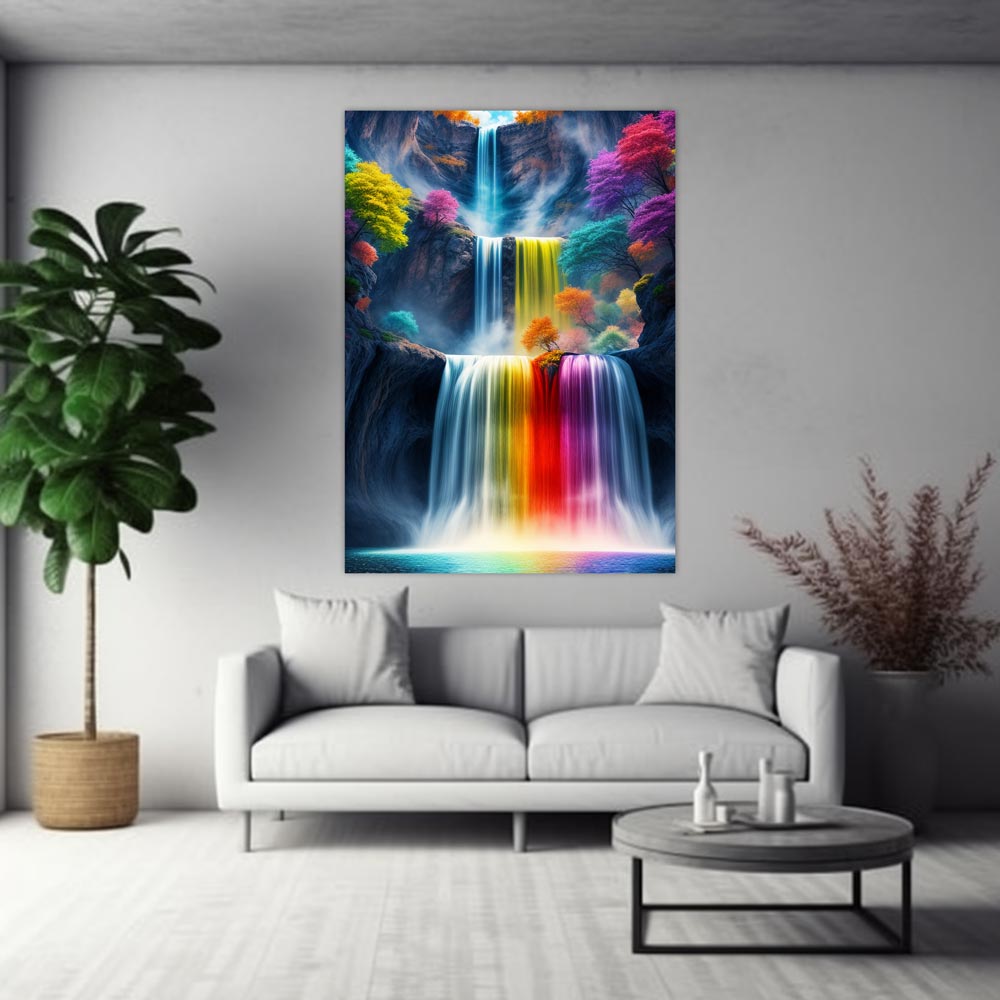 5D Diamond Painting AB Steine Colorful Waterfall, Unique-Diamond