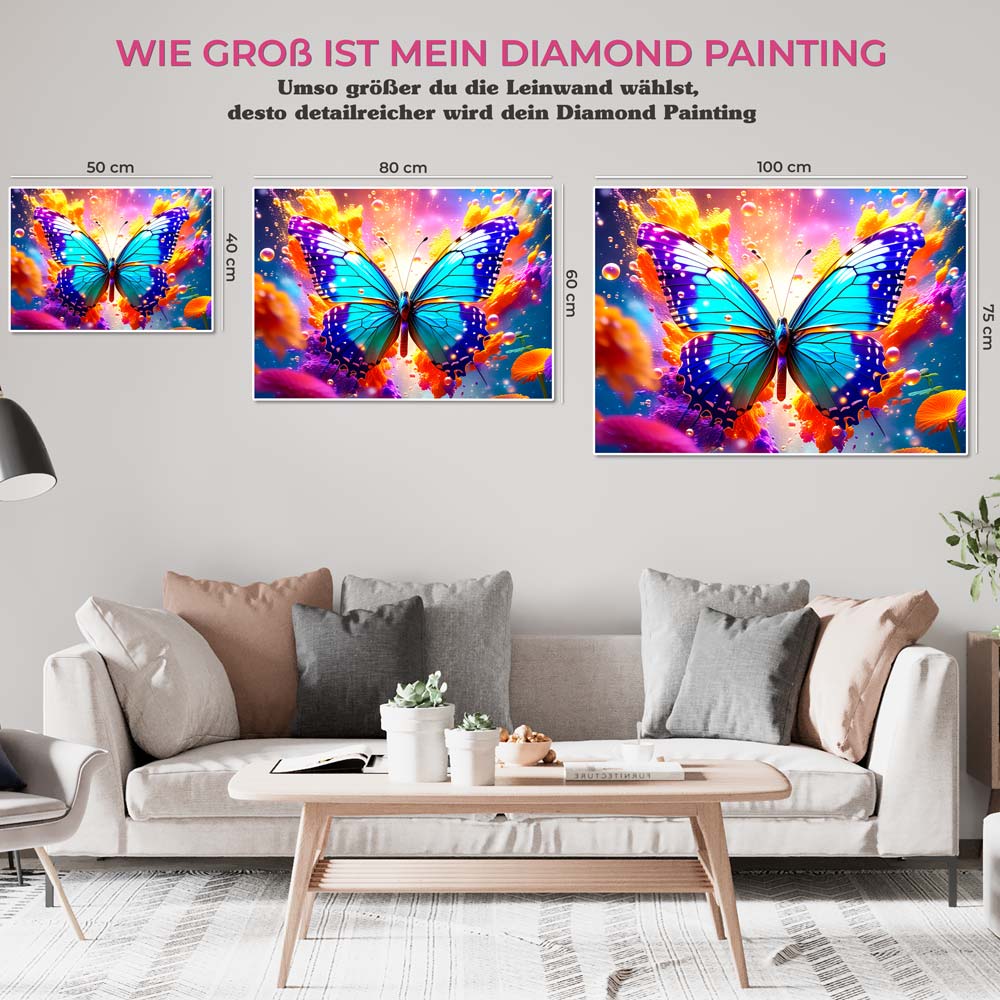 5D Diamond Painting AB Steine Colourful Butterfly, Unique-Diamond