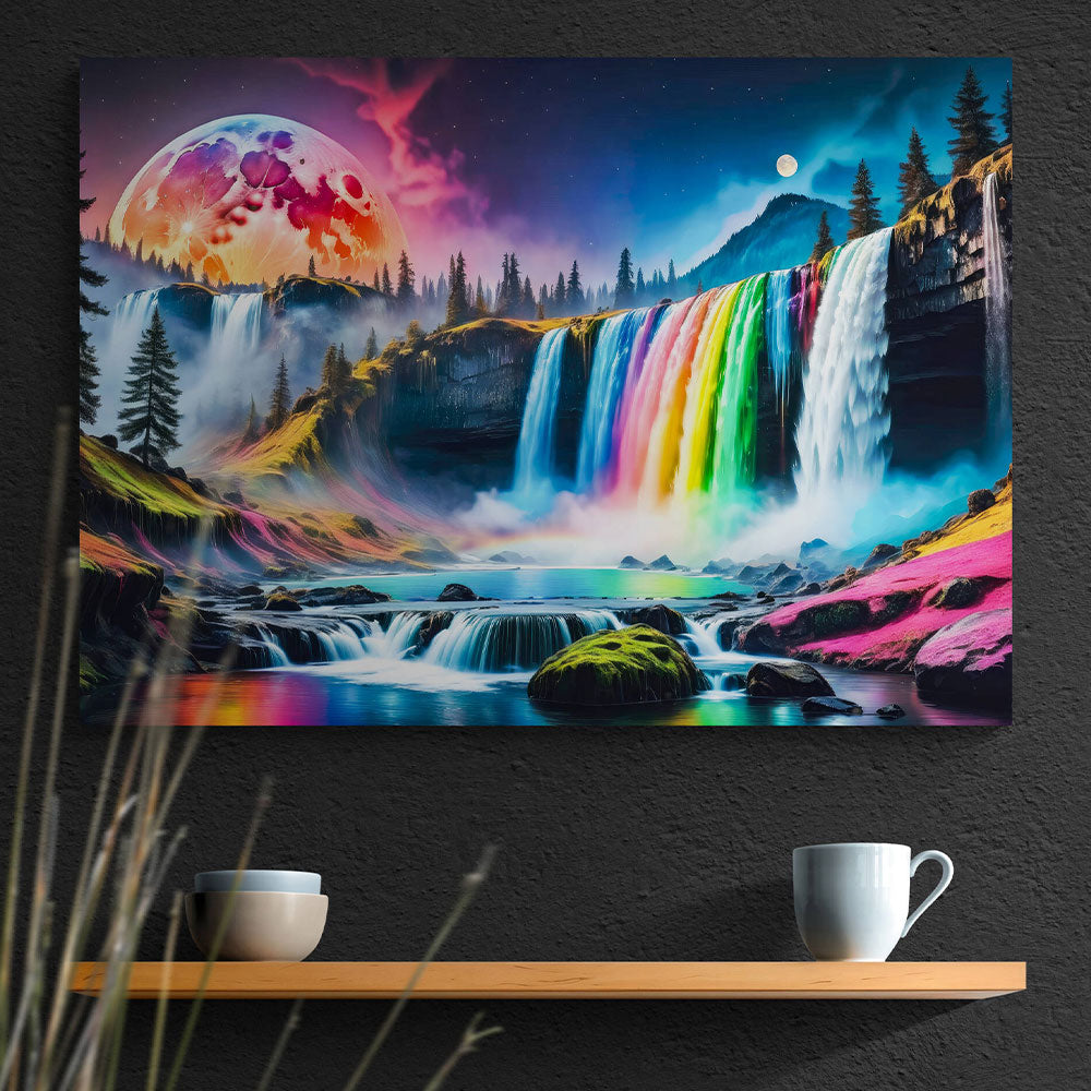 5D Diamond Painting AB Steine Colourful Waterfall mit 100 Farben, Unique-Diamond
