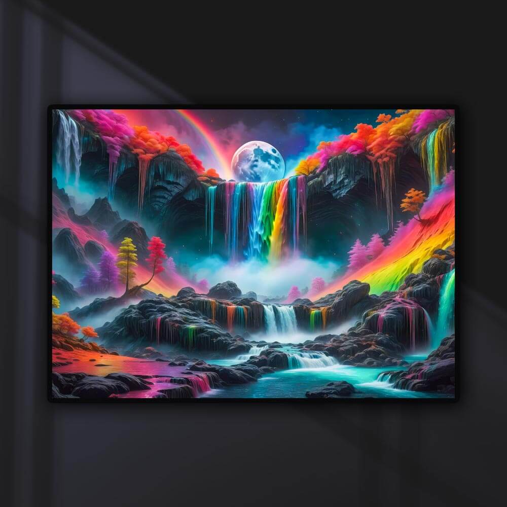 5D Diamond Painting AB Steine Colourful Waterfall mit 100 Farben, Unique-Diamond