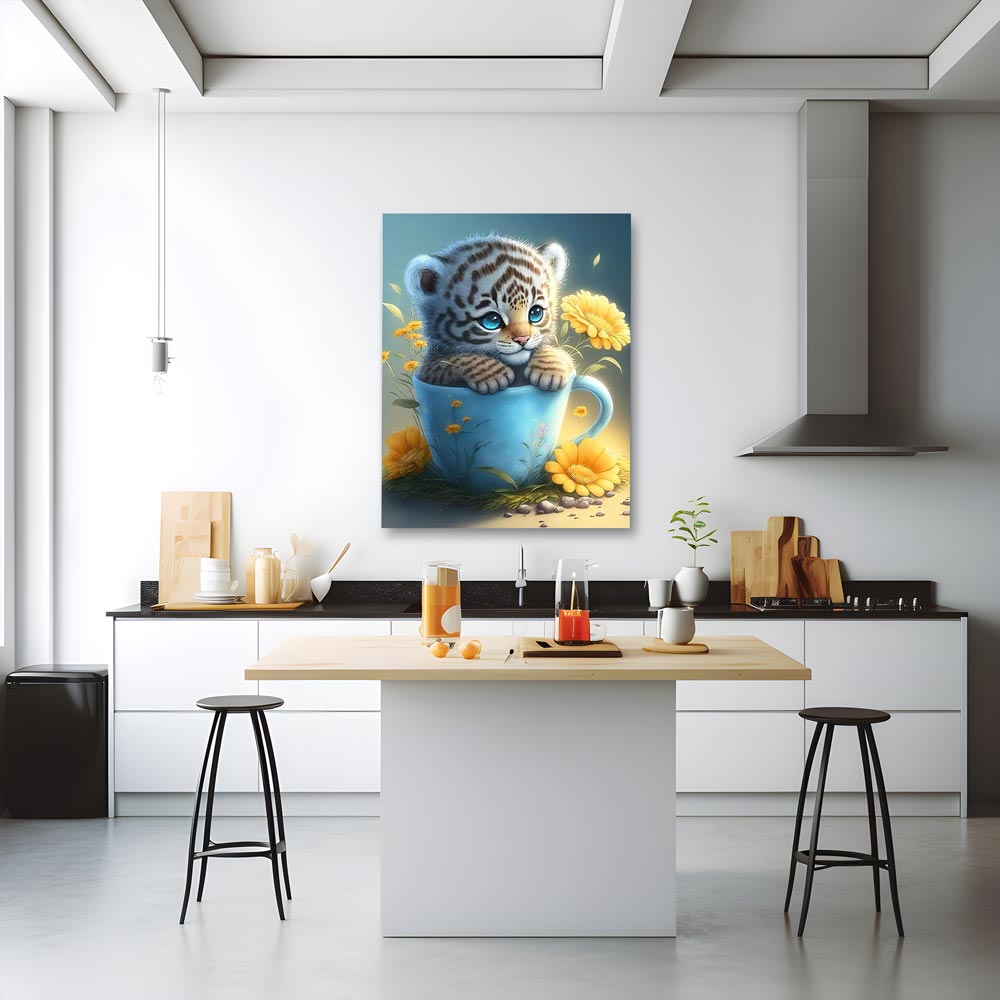 5D Diamond Painting AB Steine Cup Baby Tiger, Unique-Diamond