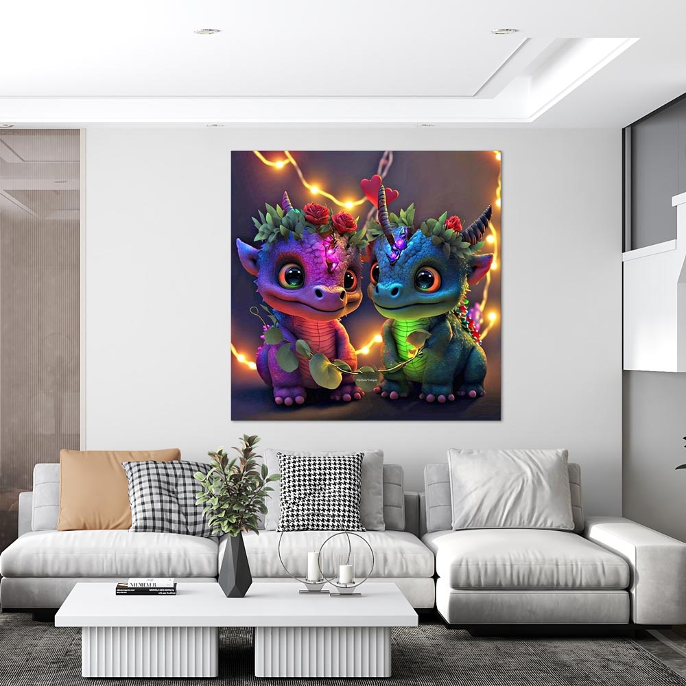 5D Diamond Painting AB Steine Dragon Love, Unique-Diamond